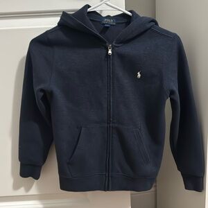 Polo navy zip up cotton hoodie size 7